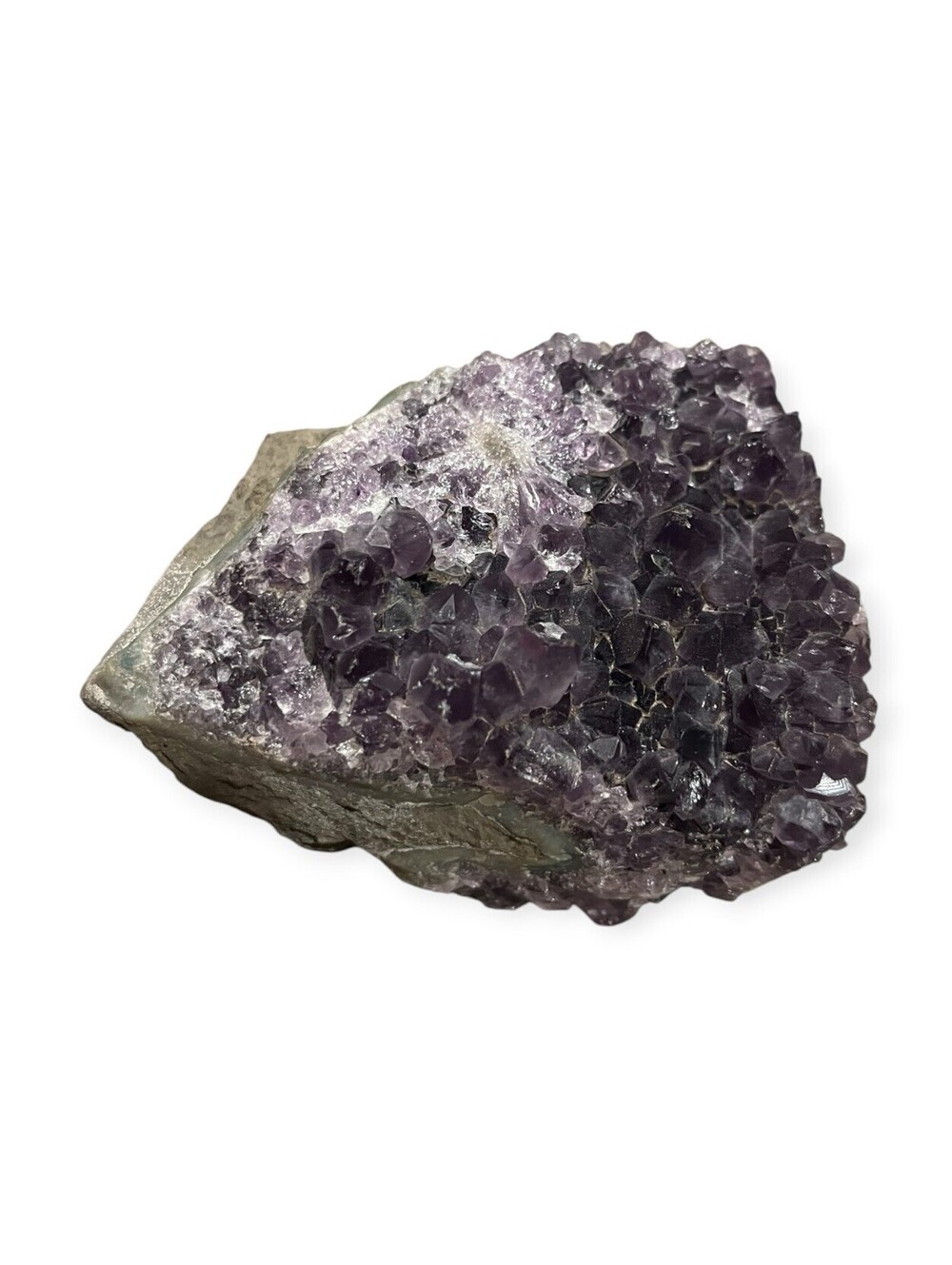 Amethyst Cluster Mineral Specimen on Matrix Display Piece